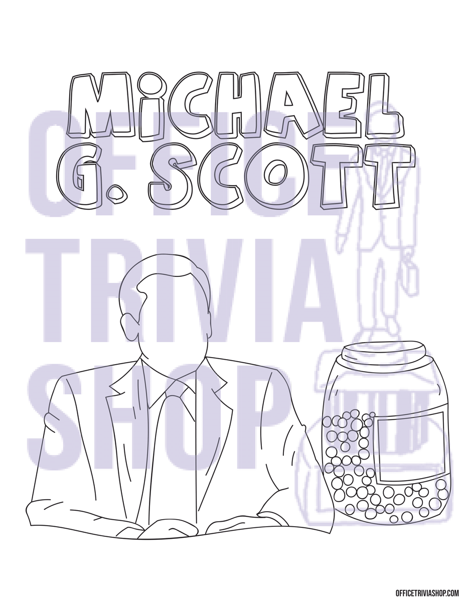 Michael scott cheese puffs coloring page â