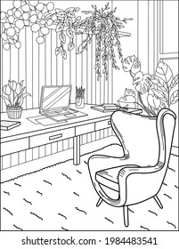 Thousand coloring page office royalty