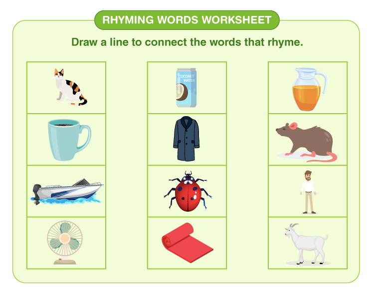 Rhyming words worksheet download free printables for kids