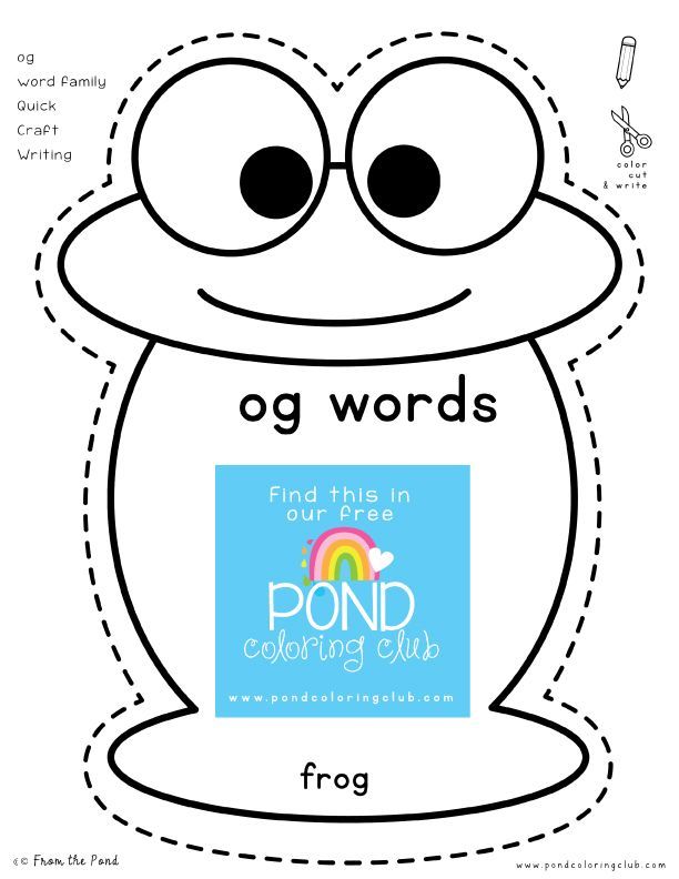 Og words word families free coloring pages words