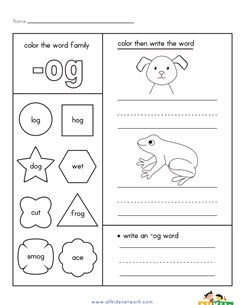 Og word family worksheets all kids network