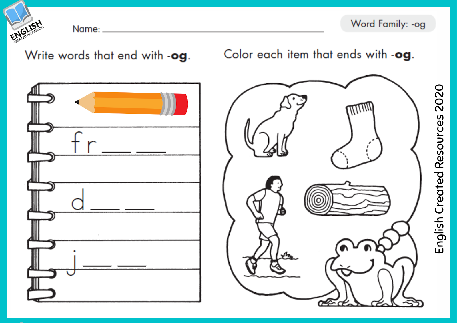 Word family activities part â english created resources