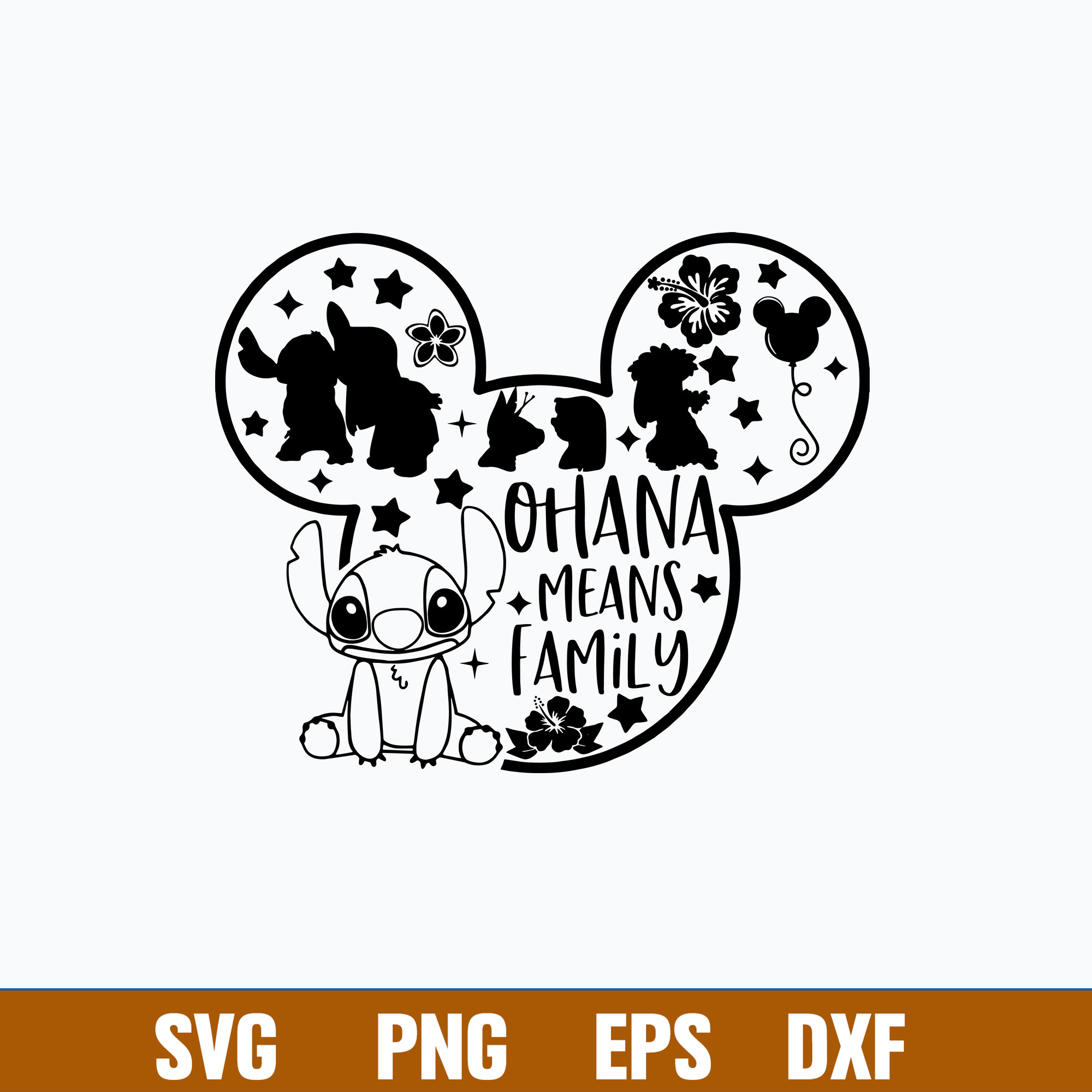 Stitch ohana means family svg cartoon stitch svg png dxf e