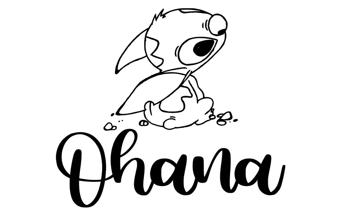 Custom vinyl decal run ohana stitch family hibiscus flower love aloha hawaii