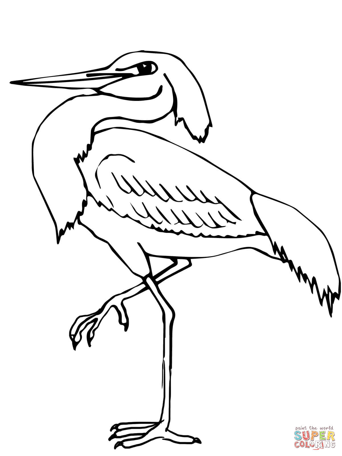 Wading heron coloring page free printable coloring pages