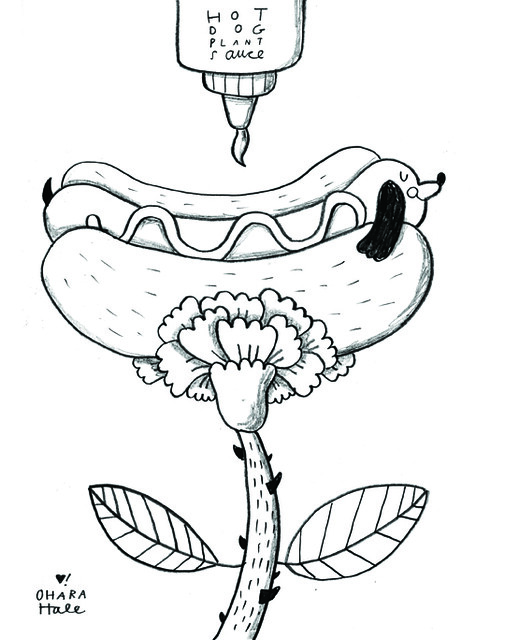 Hotdog plant pages from a coloring book i am working on caâ