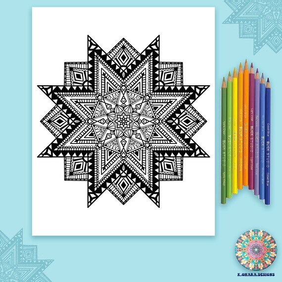 Printable mandala coloring page