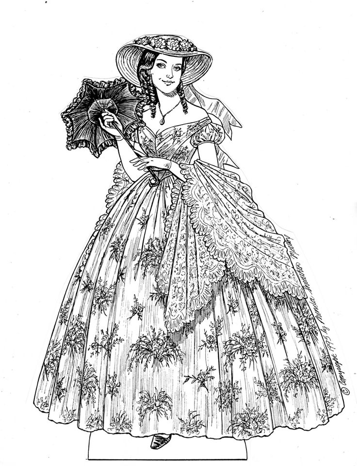 This is my definitive scarlett ohara set with costumes based on descriptions in the book rather thaâ fashion history colorful fashion free adult coloring pages