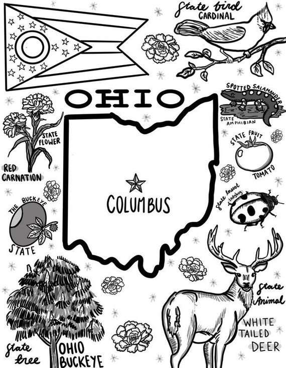 Ohio coloring page download now