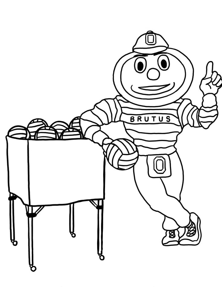 Brutus volleyball coloring pages football coloring pages buckeye coloring pages