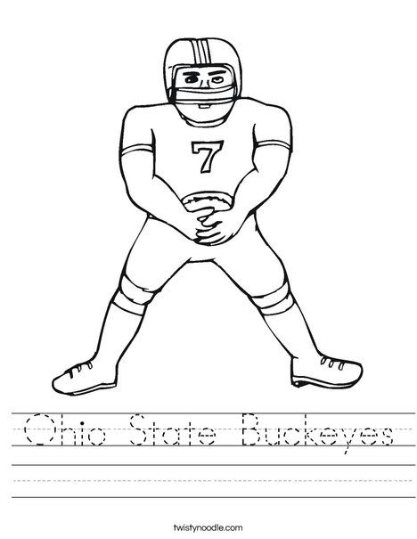 Ohio state buckeyes worksheet ohio state buckeyes football coloring pages ohio state colors