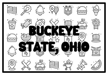 Buckeye state ohio state nickname activity constitution day coloring pages