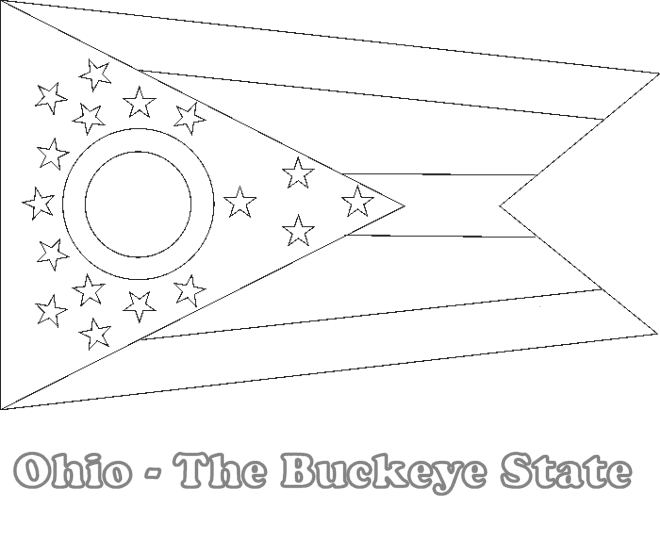 Large printable ohio state flag to color from