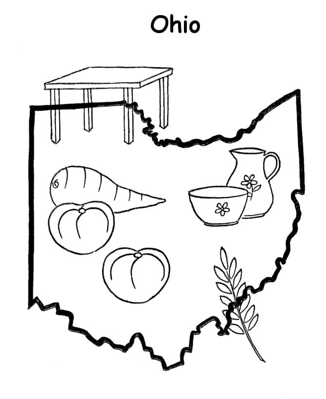 Ohio state flower coloring page