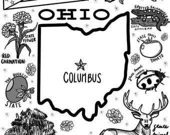 Ohio coloring page download now