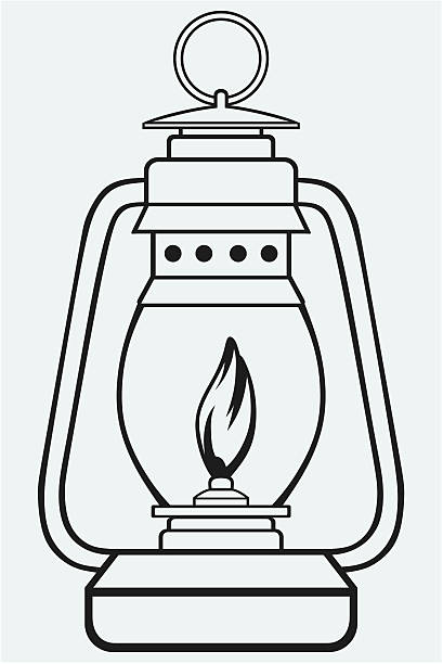 Old oil lamp stock illustration