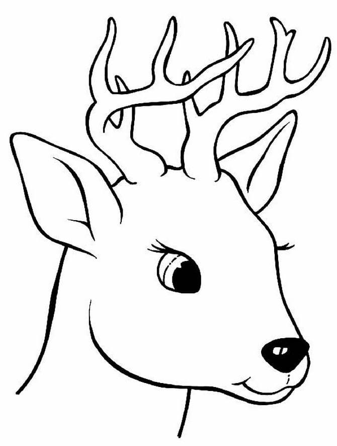 Christmas reindeer coloring pages print in a format