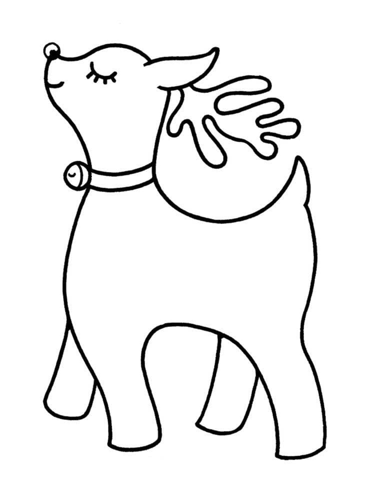 Christmas reindeer coloring pages print in a format