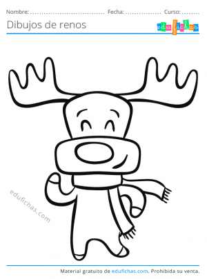 Dibujos de los renos de papã noel para colorear descargar pdf gratis