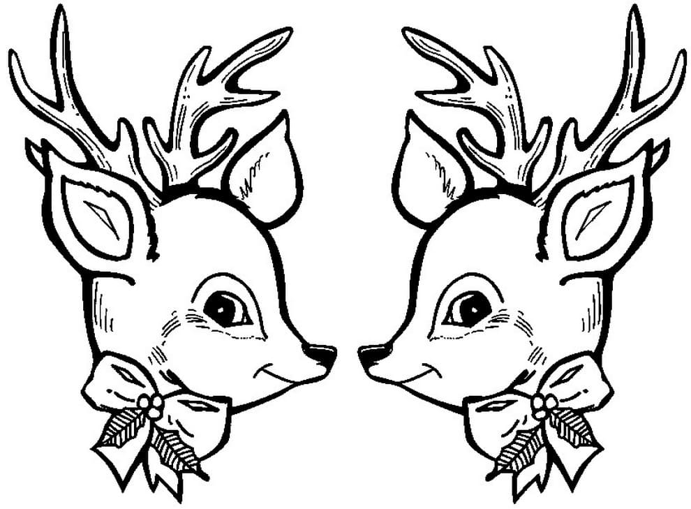 Christmas reindeer coloring pages print in a format