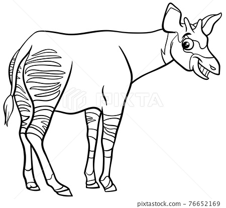 Cartoon okapi ic animal character coloring