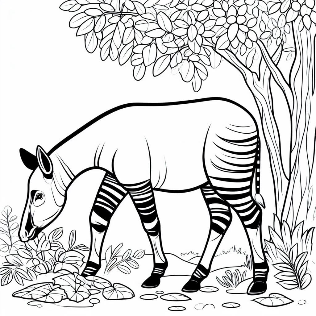 Normal okapi coloring page