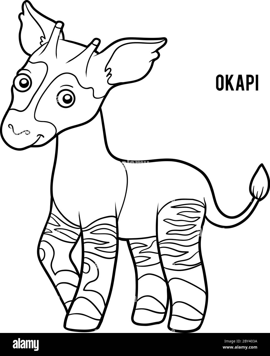 Coloring book for children okapi stock vector image art