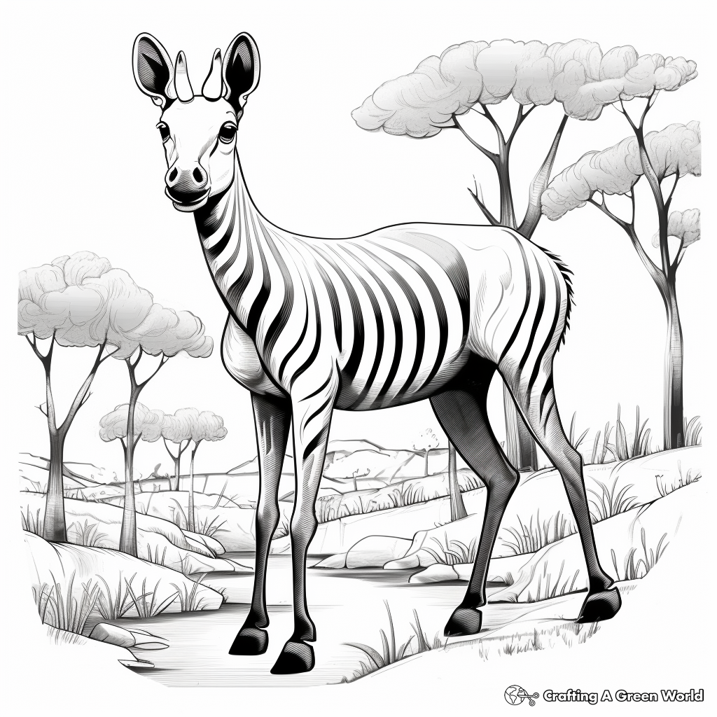 Okapi coloring pages