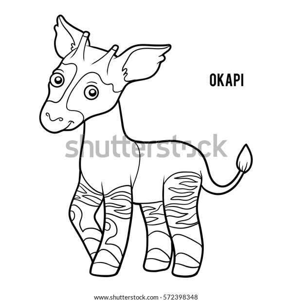 Coloring book children okapi stock vector royalty free