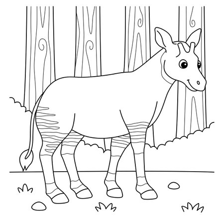 Okapi animal coloring page for kids