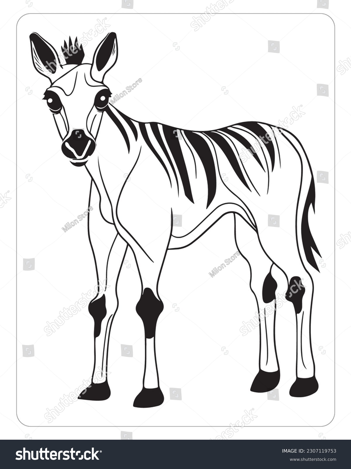 Cute okapi okapi vector okapi illustration stock vector royalty free