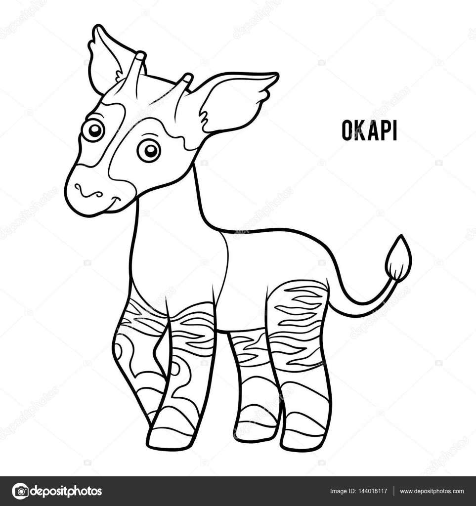 Coloring book okapi stock vector by ksenyasavva