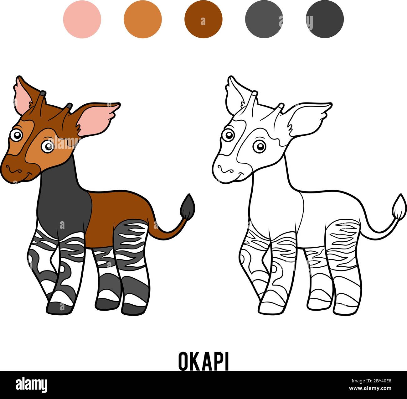 Coloring book for children okapi stock vector image art