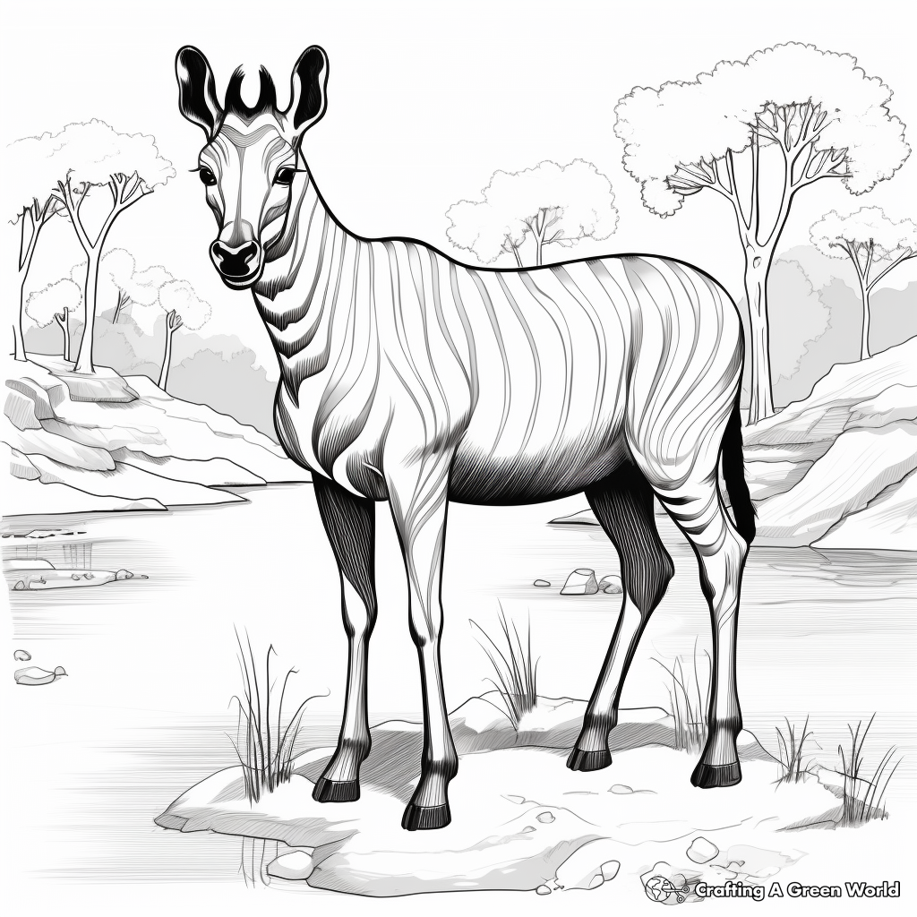 Okapi coloring pages