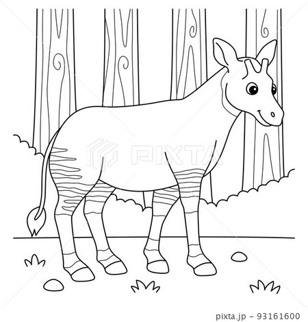 Okapi animal coloring page for kids