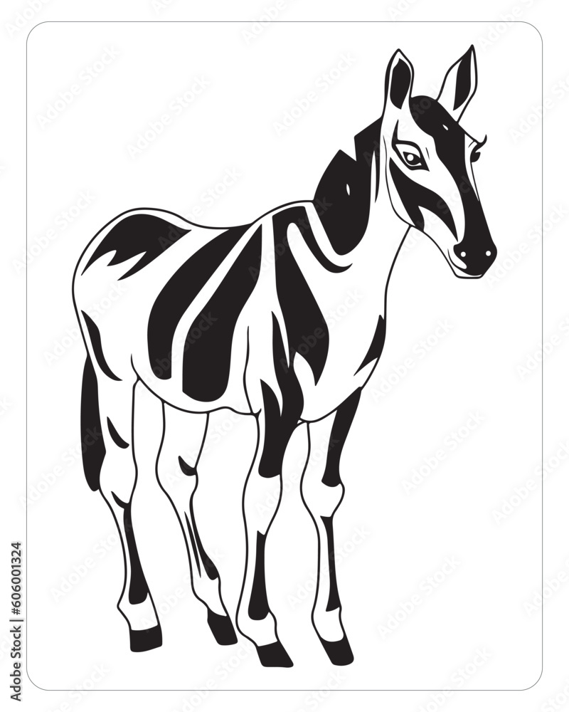 Cute okapi okapi vector okapi illustration animals coloring pages jungle animals black and white vector