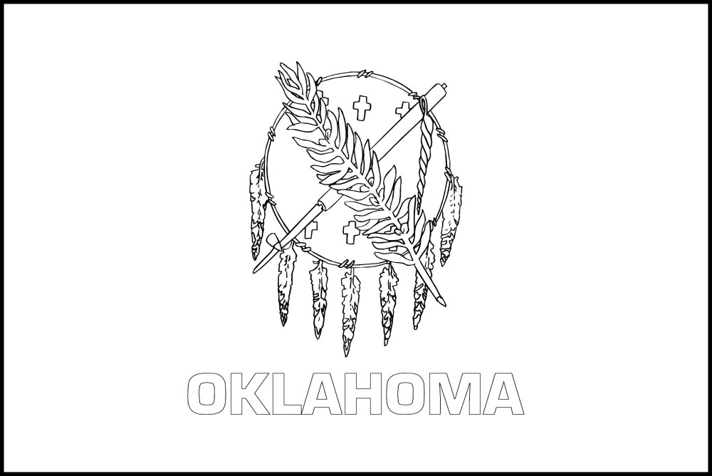 Free printable oklahoma state flag color book pages x