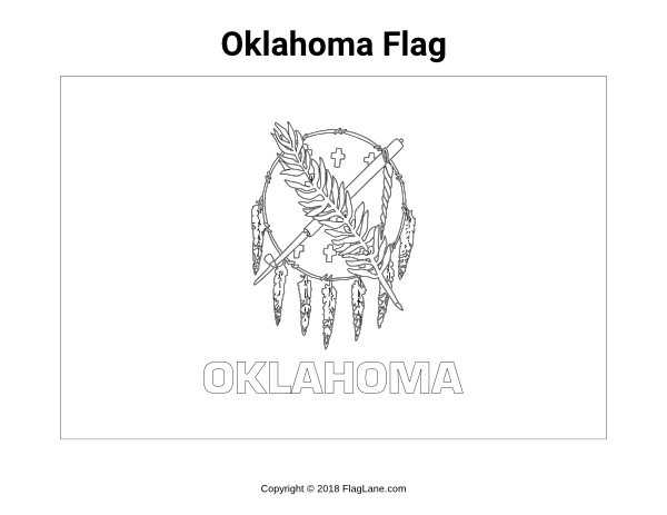 Free oklahoma flag coloring page