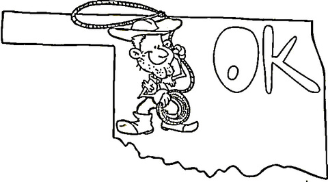 Oklahoma map coloring page free printable coloring pages