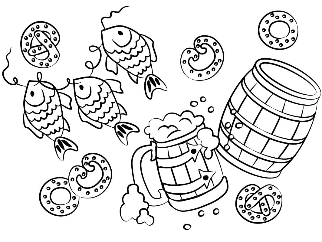 Oktoberfest holiday coloring page