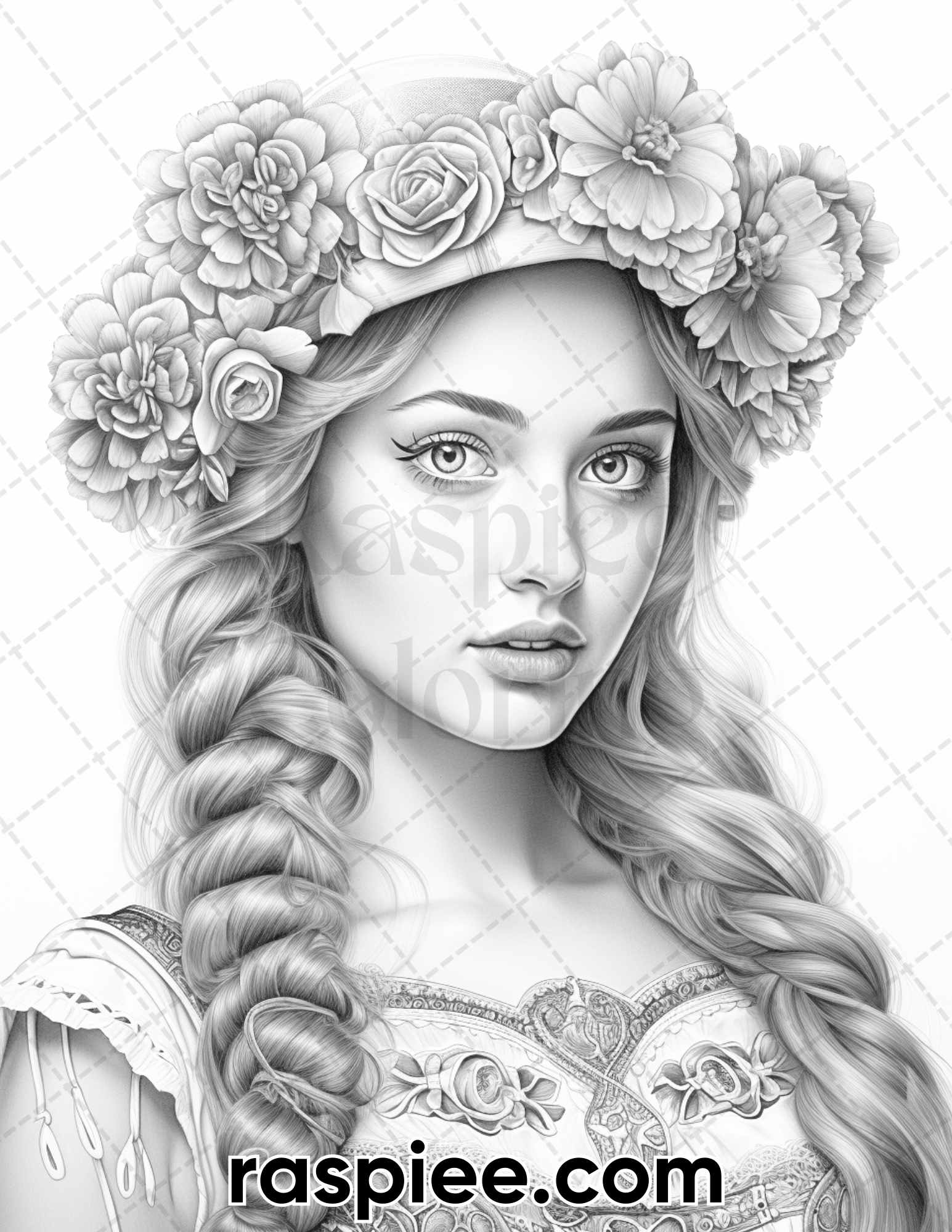 Oktoberfest girls grayscale coloring pages for adults printable pd â coloring