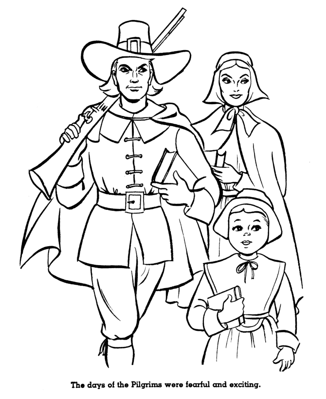 The first thanksgiving coloring page sheets pilgrim life in america coloring pages usa