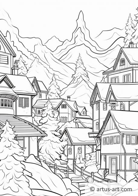 Alpine village oktoberfest coloring page free download artus art