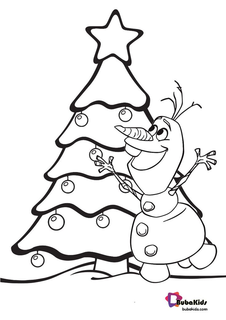 Olaf and christmas tree coloring page for kids christmas tree coloring page tree coloring page christmas pictures to draw