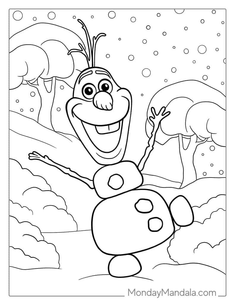 Olaf coloring pages free pdf printables