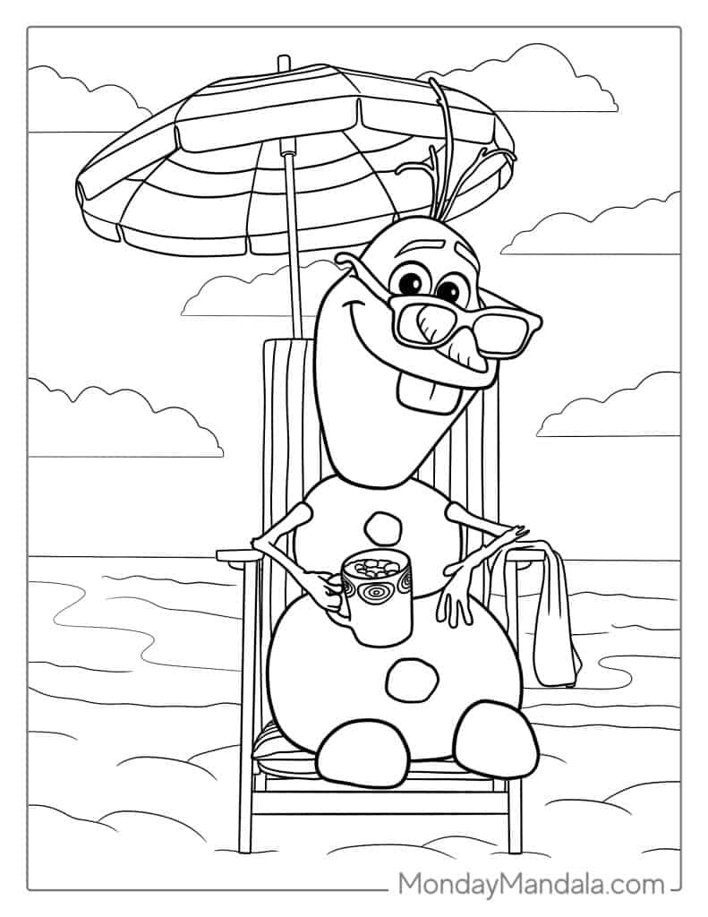 Olaf coloring pages free pdf printables