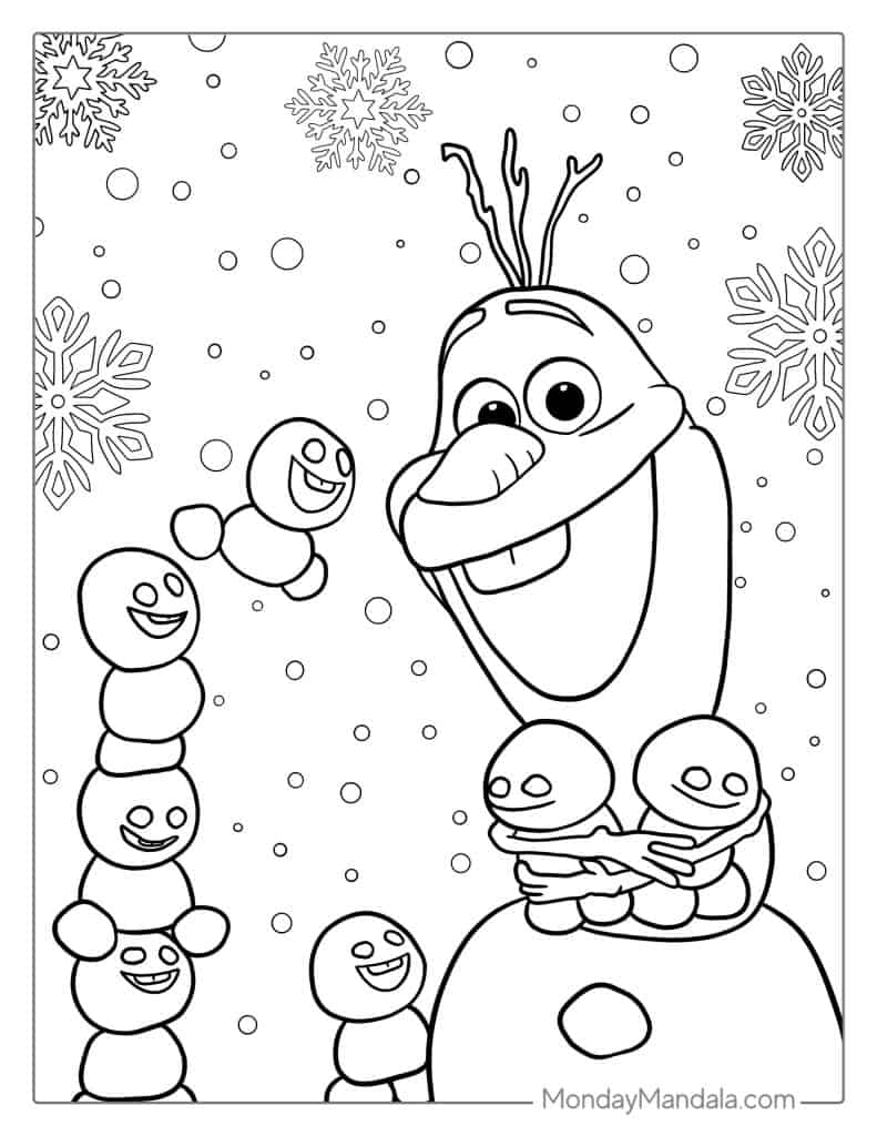 Frozen coloring pages free pdf printables