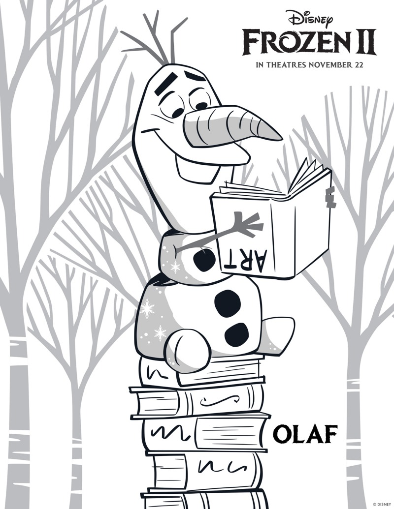 Free printable disney frozen olaf coloring page