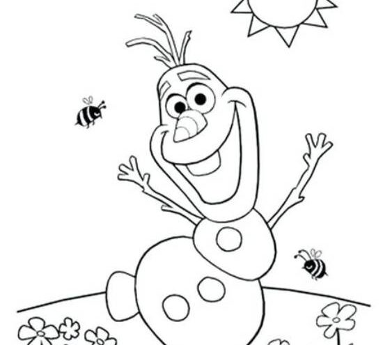 Free easy to print olaf coloring pages