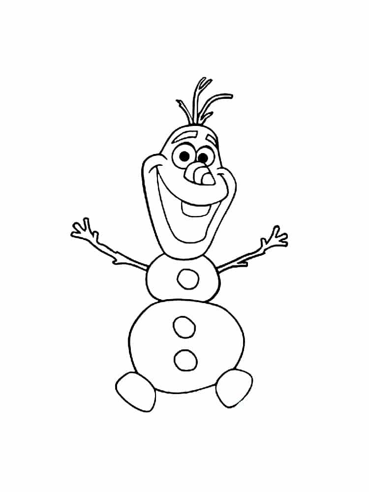 Olaf laughing and ready to hugs coloring page